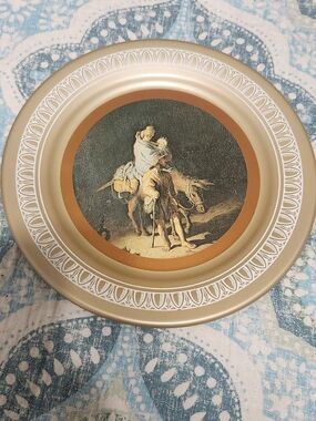 Vtg 1974 The Flight of the Holy Family By Rembrandt Van Rijn 10” Tin Ohio Art